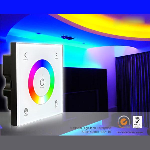 D3,4A*3CH Max 12A DC12/24V D Series RGB Touch Panel High-end Controller For RGB Color Change Multic Colour LED Strips Lighting, Warranty 5 years D3,4A*3CH Max 12A DC12/24V D Series RGB Touch Panel High-end Controller For RGB Color Change Multic Colour LED Strips Lighting, Warranty 5 years